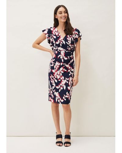 Phase Eight 's Helene Printed Jersey Dress - Natural