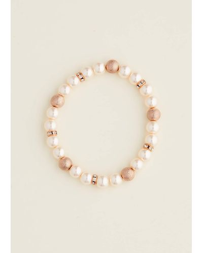 Phase Eight 's Pearl And Stone Stretch Bracelet - Natural