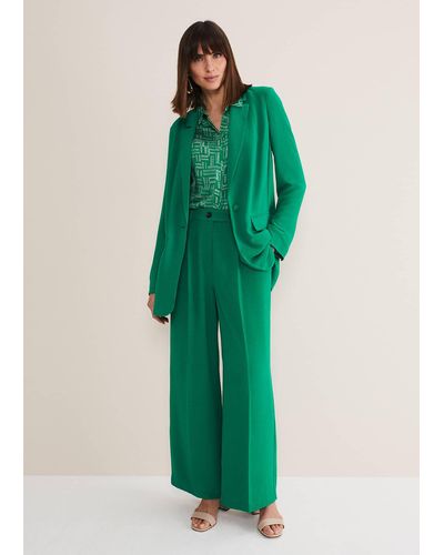 Phase Eight 's Opal Wide Leg Trousers - Green