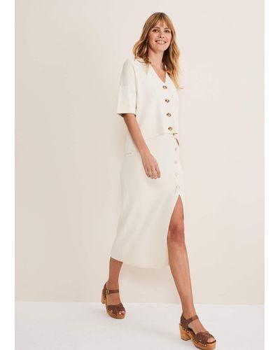 Phase Eight 's Mae Button Up Skirt - Natural