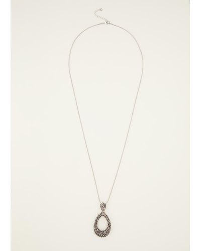 Phase Eight 's Sparkle Teardrop Long Pendant - Natural