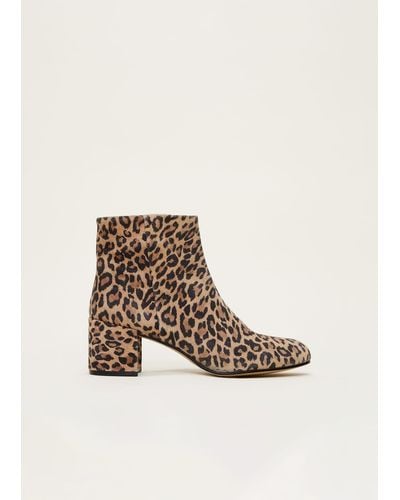 Phase Eight 's Animal Print Ankle Boot - White