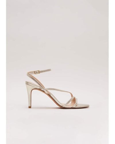 Phase Eight 's Leather Barely There Strappy Sandal - Natural