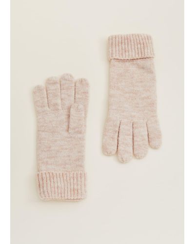 Phase Eight 's Ribbed Gloves - Natural