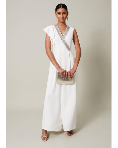 Phase Eight 's Alexis White Beaded Jumpsuit