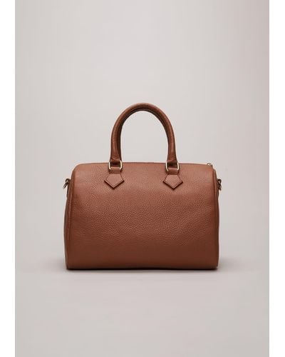 Phase Eight 's Brown Leather Bowling Bag