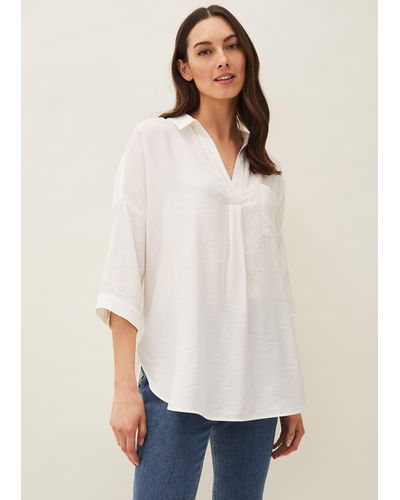 Phase Eight 's Cynthia Longline Shirt - White