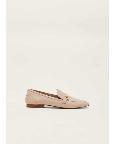 Phase Eight 's T-bar Leather Loafers - Natural