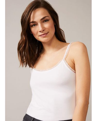 Phase Eight Sequin Trim Camisole Top - White