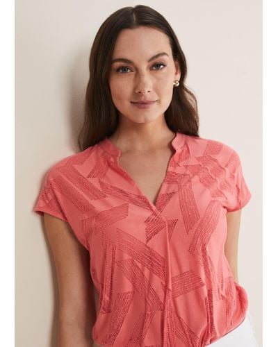 Phase Eight 's Mylah Burnout Abstract Top - Pink