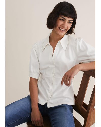 Phase Eight 's Cosette Denim Top - Natural