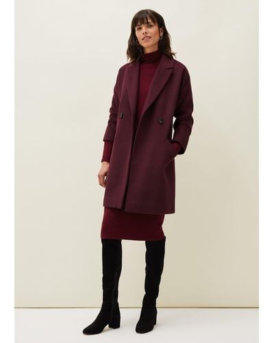 Phase Eight 's Emery Double Breasted Wool Coat - Red