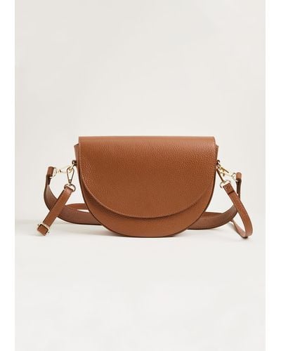 Phase Eight 's Textured Leather Cross Body Bag - Brown