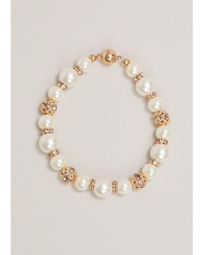 Phase Eight 's Bead And Pearl Bracelet - Natural