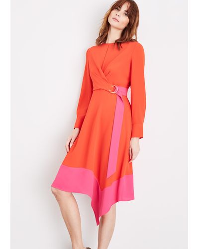Damsel In A Dress 's Eria Colourblock Wrap Dress - Red
