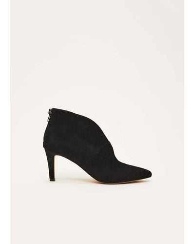 Phase Eight 's Cut Out Heeled Boots - Black