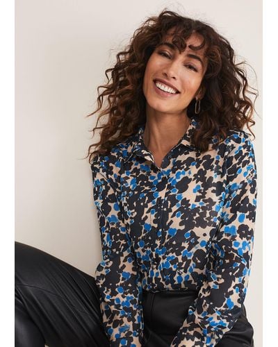 Phase Eight 's Nell Floral Shirt - Blue