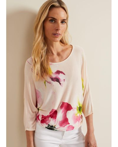 Phase Eight 's Erika Floral Placement Jumper - Pink