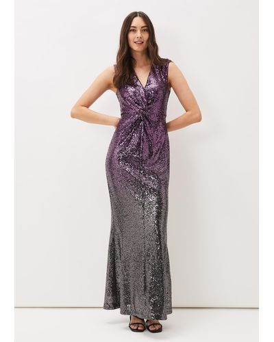 Phase Eight 's Keiley Sequin Maxi Dress - Purple