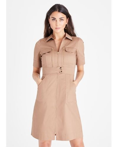 Damsel In A Dress 's Blaire Zip Front Dress - Natural