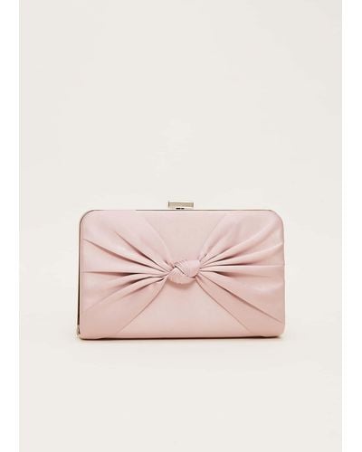 Phase Eight 's Light Pink Satin Clutch Box