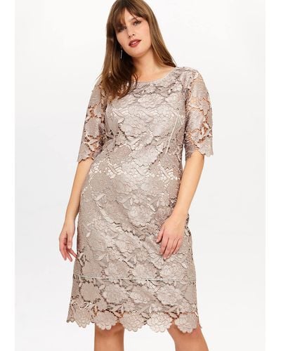 Phase Eight 's Rosalind Lace Dress - Metallic