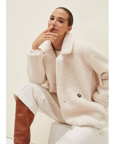 Phase Eight 's Izzy Short Teddy Coat - Natural