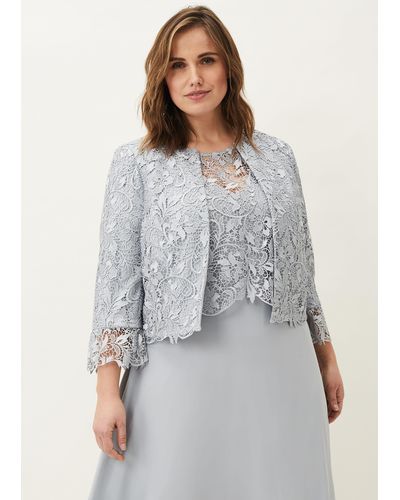 Phase Eight 's Luisa Lace Occasion Jacket - Grey