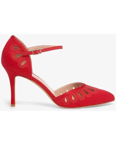 Phase Eight 's Gracie Laser Cut Court Shoes - Red