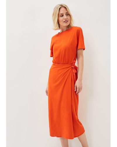 Phase Eight 's Emmalyn Cotton Midi Dress - Orange