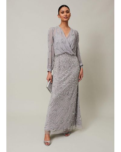 Phase Eight 's Annette Beaded Cover Up - Grey