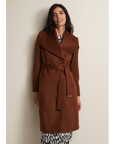 Phase Eight 's Nicci Tan Wool Smart Coat - Brown
