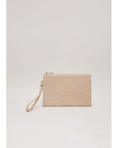 Phase Eight 's Stitch Detail Clutch Bag - Natural
