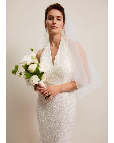 Phase Eight 's Long Double Tier Veil - Natural