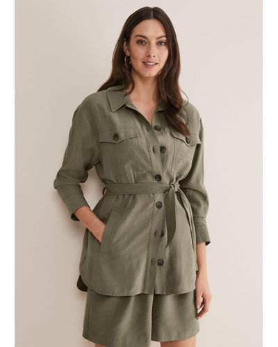 Phase Eight 's Leonar Co-ord Shacket - Green