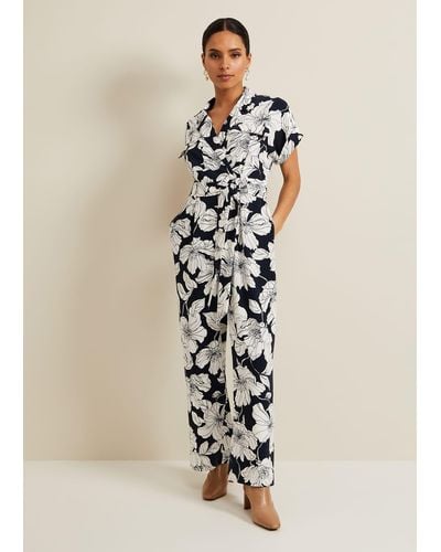 Phase Eight 's Petite Constance Floral Jumpsuit - White
