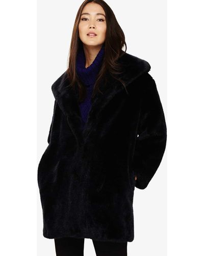 Phase Eight Beckie Faux Fur Coat - Blue