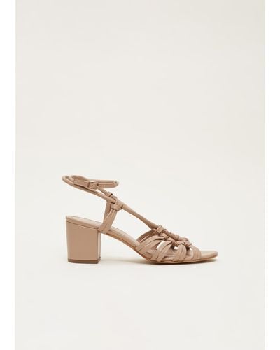 Phase Eight 's Leather Ankle Strap Sandal Shoe - Natural
