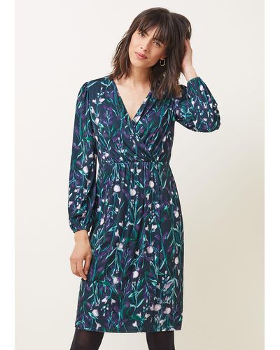 Phase Eight 's Beatrix Floral Jersey Dress - Blue