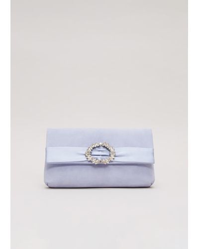 Phase Eight 's Embellished Slim Clutch Bag - Blue