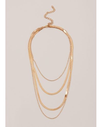 Phase Eight 's Gold Layered Necklace - White