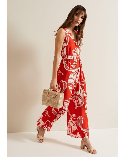Phase Eight 's Suzie Leaf Jumpsuit - Red