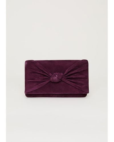 Phase Eight 's Knot Front Clutch Bag - Purple