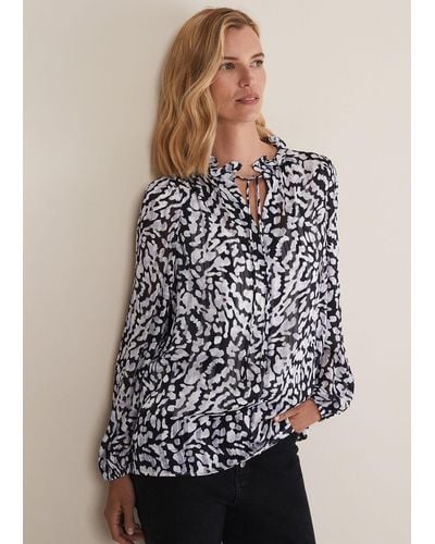 Phase Eight 's Amryn Abstract Blouse - Natural