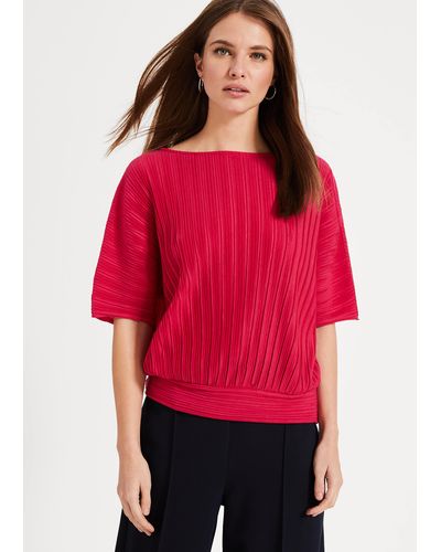Phase Eight 's Pacey Pleat Top - Red