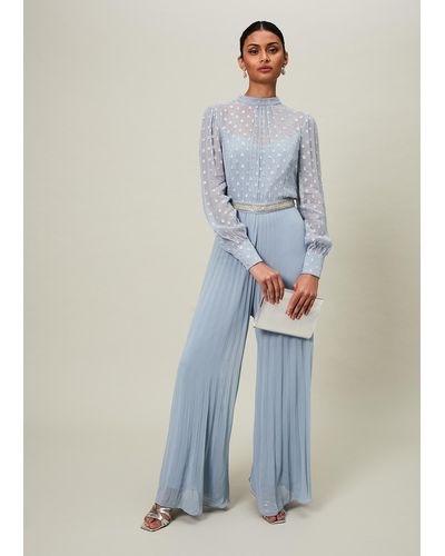 Phase Eight 's Charley Pleated Jumpsuit - Blue