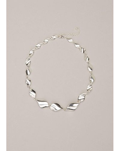 Phase Eight 's Cam Twisted Leaf Necklace - Metallic