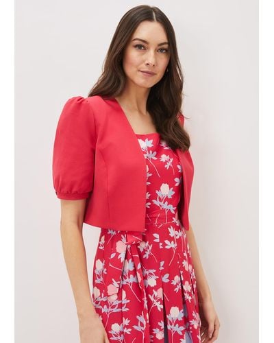 Phase Eight 's Mabel Puff Sleeve Jacket - Red