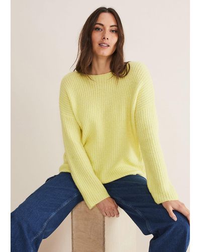 Phase Eight 's Fay Mohair Open Knitted Jumper - Yellow