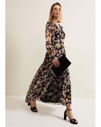 Phase Eight 's Sandra Floral Maxi Dress - Natural